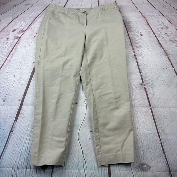 Michael Kors Pants Womens 6 Beige Khaki Stretch Chino Ankle Straight Casual - Picture 2 of 11